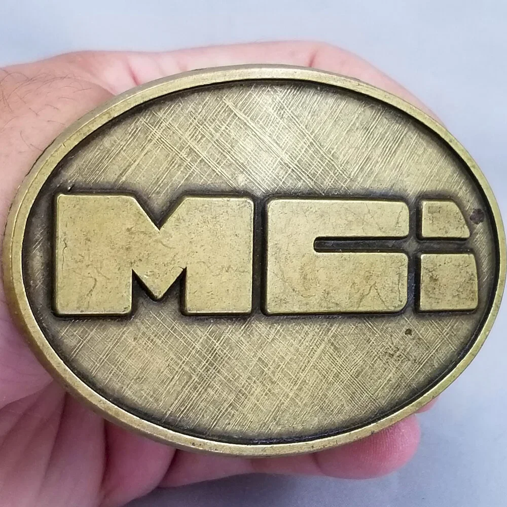 Vintage Belt‎ Buckle MCI Oval Gold Color